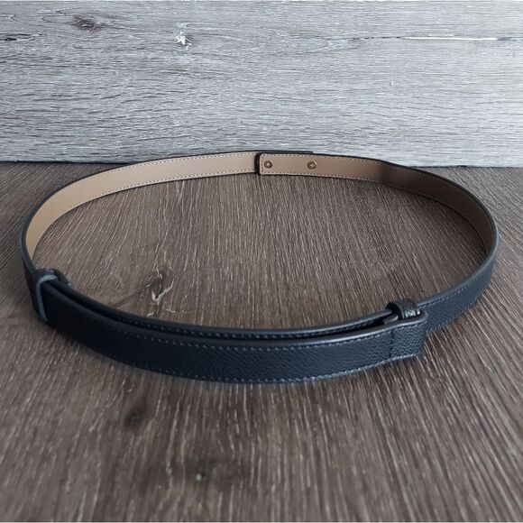 Black Skinny Adjustabla Waist Lock Belt 43" Long - Picture 2 of 5